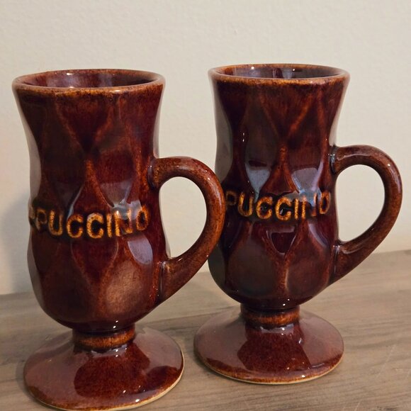 3 For 45 ✨️💗 Vintage 1970s Brown Ceramic Cappuccino Cups – Glazed – EUC - Picture 4 of 6